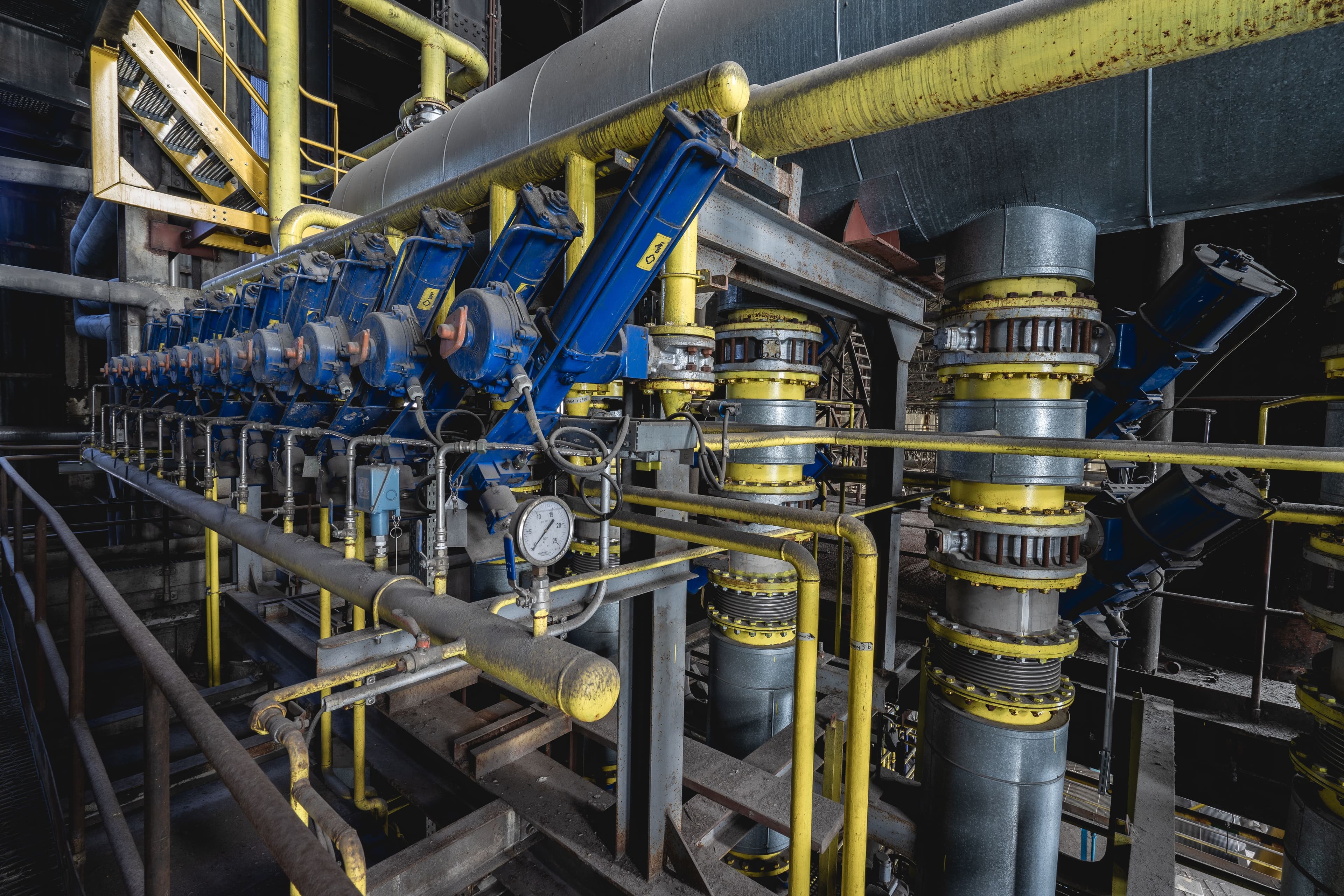 Industrial valves in an industrial setting