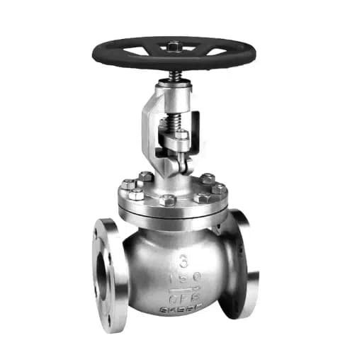 Industrial flanged globe valve with handwheel